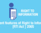 Salient features of Right to Information [RTI Act ] 2005